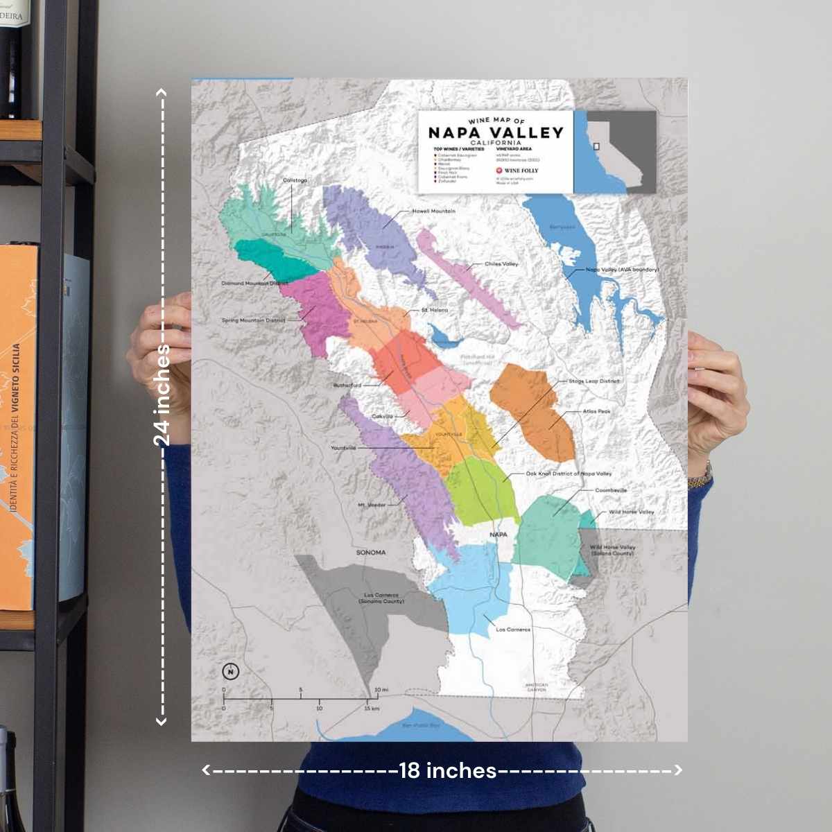 USA Napa Valley, California Wine Map - 2nd Edition