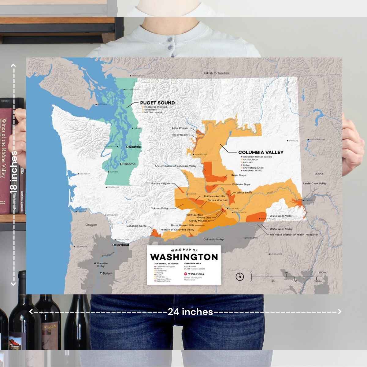 USA Washington Wine Map - 2nd Edition